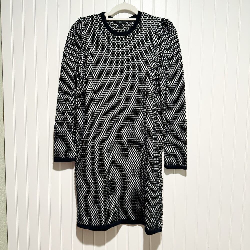 COS Honeycomb Knit Sweater Dress Black White Size Small - Picture 2 of 6